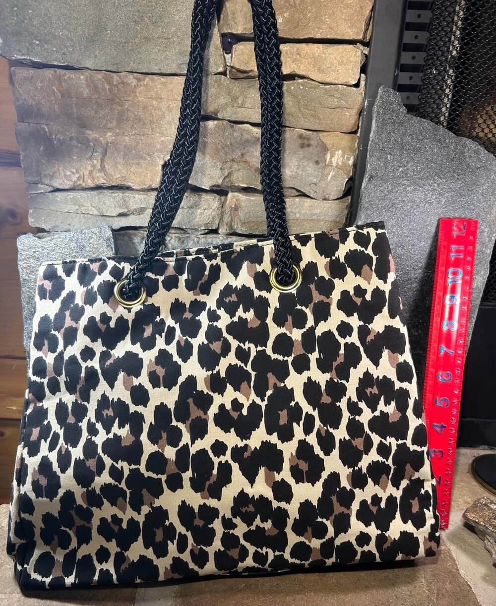 Vintage 1993 Leopard Canvas Avon Tote Bag